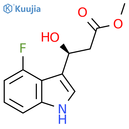 methyl (3S)-3-(4-fluoro-1H-indol-3-yl)-3-hydroxypropanoate structure