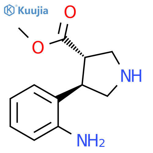 rac-methyl (3R,4S)-4-(2-aminophenyl)pyrrolidine-3-carboxylate structure