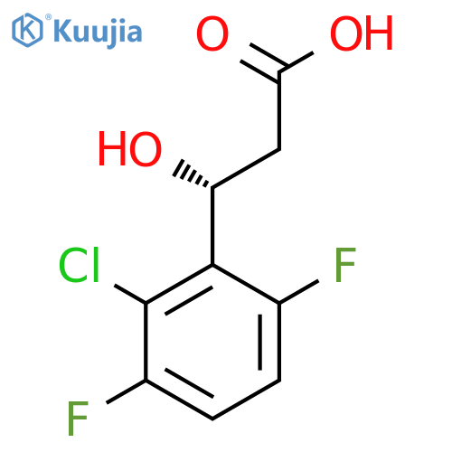 (3R)-3-(2-chloro-3,6-difluorophenyl)-3-hydroxypropanoic acid structure