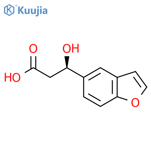 (3R)-3-(1-benzofuran-5-yl)-3-hydroxypropanoic acid structure