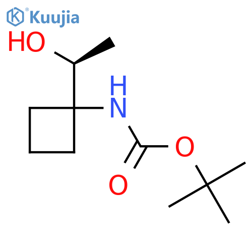 tert-butyl N-{1-(1S)-1-hydroxyethylcyclobutyl}carbamate structure