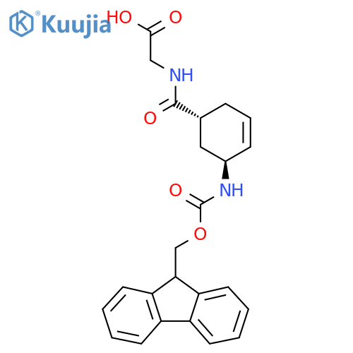 rac-2-{(1R,5S)-5-({(9H-fluoren-9-yl)methoxycarbonyl}amino)cyclohex-3-en-1-ylformamido}acetic acid structure