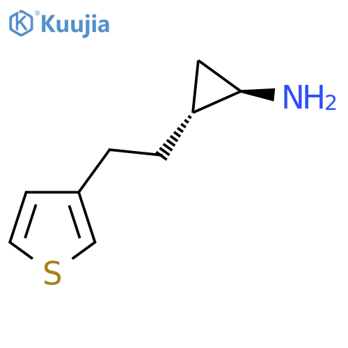 rac-(1R,2R)-2-2-(thiophen-3-yl)ethylcyclopropan-1-amine structure