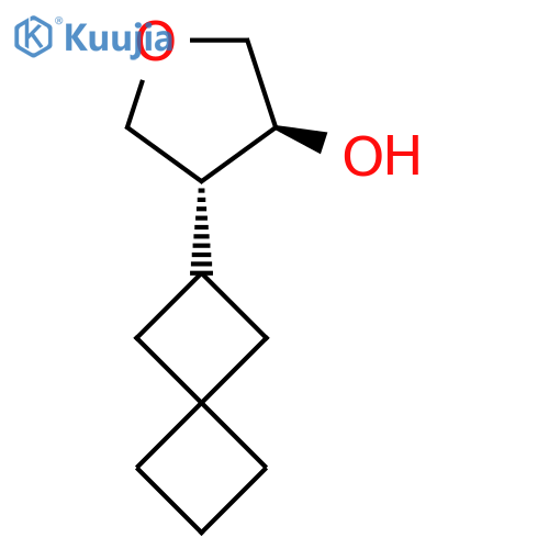 rac-(3R,4S)-4-{spiro3.3heptan-2-yl}oxolan-3-ol structure