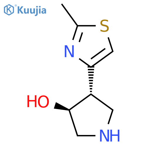rac-(3R,4R)-4-(2-methyl-1,3-thiazol-4-yl)pyrrolidin-3-ol structure