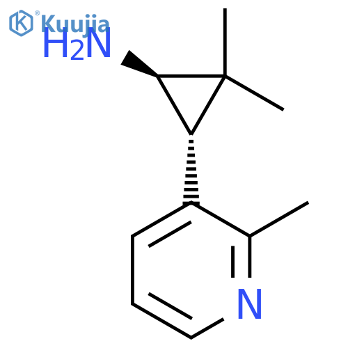rac-(1R,3R)-2,2-dimethyl-3-(2-methylpyridin-3-yl)cyclopropan-1-amine structure