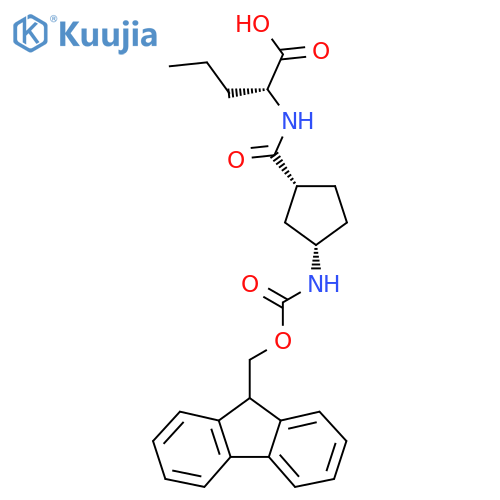 (2R)-2-{(1RS,3SR)-3-({(9H-fluoren-9-yl)methoxycarbonyl}amino)cyclopentylformamido}pentanoic acid structure