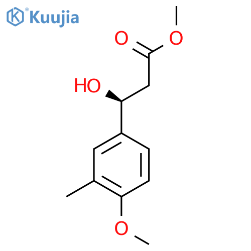 methyl (3S)-3-hydroxy-3-(4-methoxy-3-methylphenyl)propanoate structure