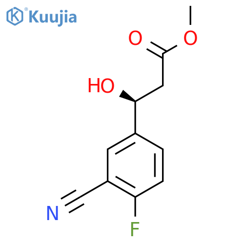 methyl (3S)-3-(3-cyano-4-fluorophenyl)-3-hydroxypropanoate structure