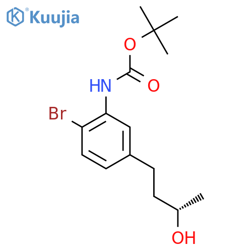 tert-butyl N-{2-bromo-5-(3S)-3-hydroxybutylphenyl}carbamate structure