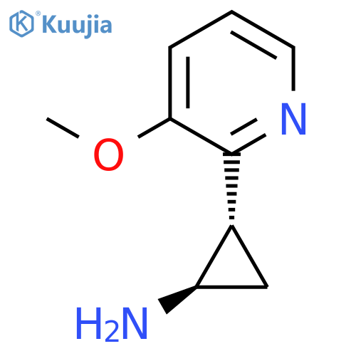 rac-(1R,2R)-2-(3-methoxypyridin-2-yl)cyclopropan-1-amine structure