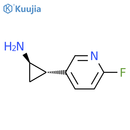 rac-(1R,2S)-2-(6-fluoropyridin-3-yl)cyclopropan-1-amine structure