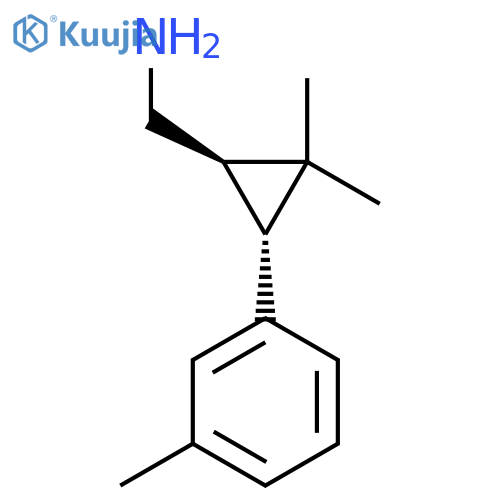 rac-(1R,3R)-2,2-dimethyl-3-(3-methylphenyl)cyclopropylmethanamine structure