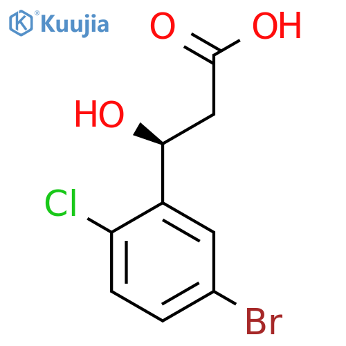 (3S)-3-(5-bromo-2-chlorophenyl)-3-hydroxypropanoic acid structure