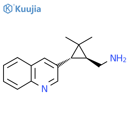 rac-(1R,3R)-2,2-dimethyl-3-(quinolin-3-yl)cyclopropylmethanamine structure