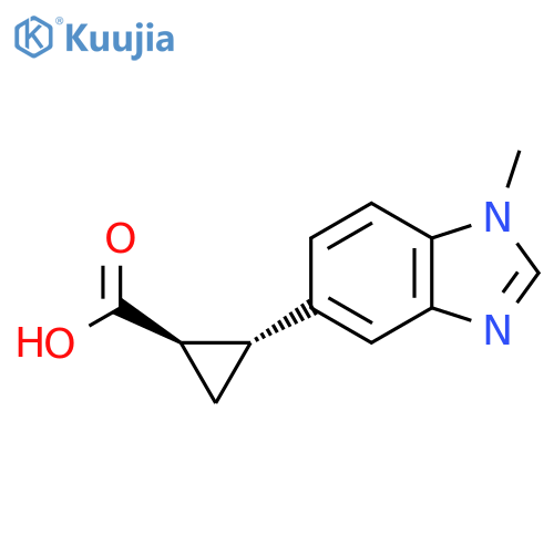 rac-(1R,2R)-2-(1-methyl-1H-1,3-benzodiazol-5-yl)cyclopropane-1-carboxylic acid structure