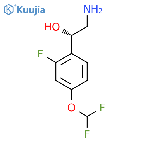 (1S)-2-amino-1-4-(difluoromethoxy)-2-fluorophenylethan-1-ol structure