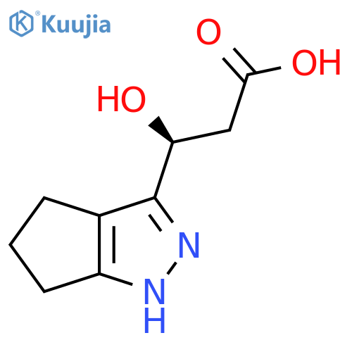 (3S)-3-{1H,4H,5H,6H-cyclopentacpyrazol-3-yl}-3-hydroxypropanoic acid structure