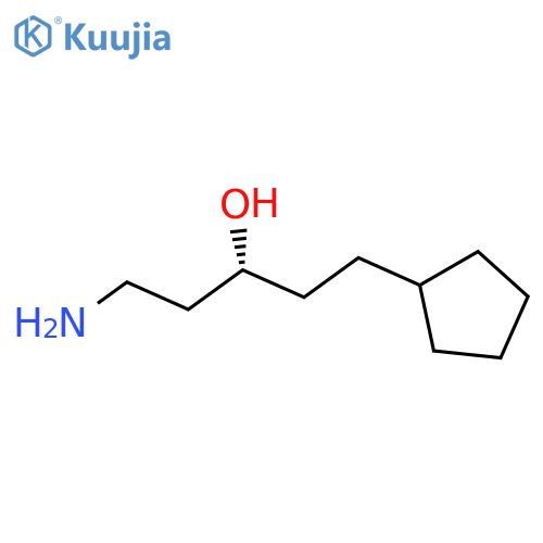 (3R)-1-amino-5-cyclopentylpentan-3-ol structure