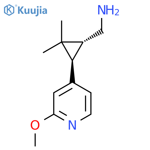 rac-(1R,3R)-3-(2-methoxypyridin-4-yl)-2,2-dimethylcyclopropylmethanamine structure