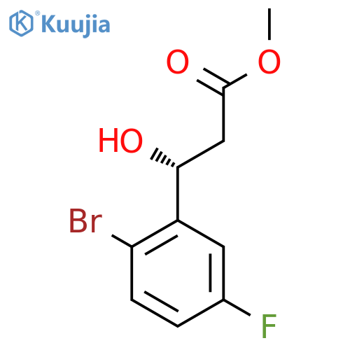 methyl (3R)-3-(2-bromo-5-fluorophenyl)-3-hydroxypropanoate structure
