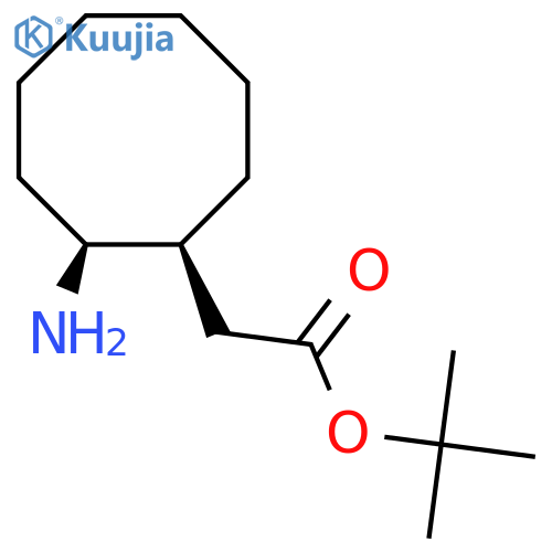 rac-tert-butyl 2-(1R,2R)-2-aminocyclooctylacetate structure