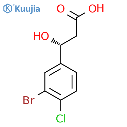 (3R)-3-(3-bromo-4-chlorophenyl)-3-hydroxypropanoic acid structure