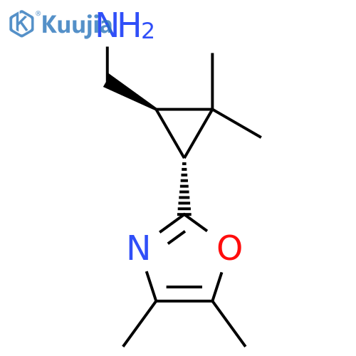 rac-(1R,3R)-3-(dimethyl-1,3-oxazol-2-yl)-2,2-dimethylcyclopropylmethanamine structure