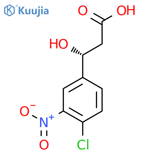 (3R)-3-(4-chloro-3-nitrophenyl)-3-hydroxypropanoic acid structure