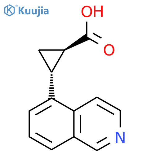 rac-(1R,2R)-2-(isoquinolin-5-yl)cyclopropane-1-carboxylic acid structure