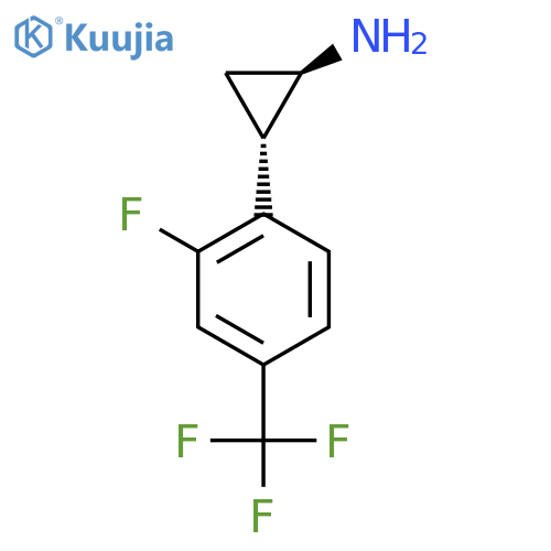 rac-(1R,2S)-2-2-fluoro-4-(trifluoromethyl)phenylcyclopropan-1-amine structure