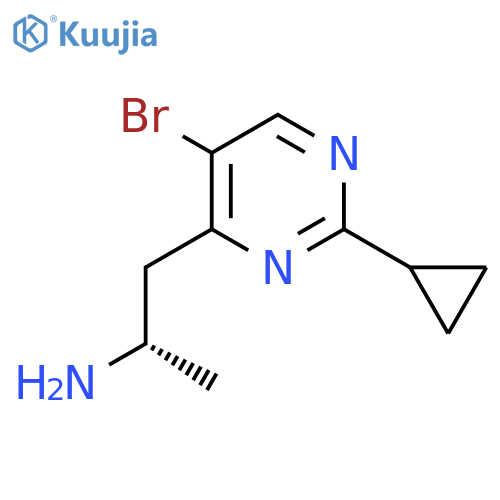 (2S)-1-(5-bromo-2-cyclopropylpyrimidin-4-yl)propan-2-amine structure