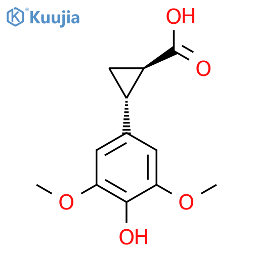 rac-(1R,2R)-2-(4-hydroxy-3,5-dimethoxyphenyl)cyclopropane-1-carboxylic acid structure