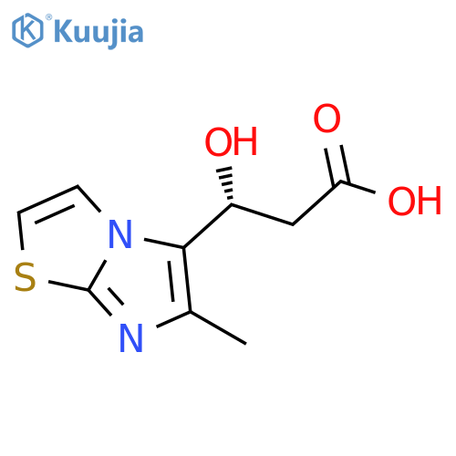 (3R)-3-hydroxy-3-{6-methylimidazo2,1-b1,3thiazol-5-yl}propanoic acid structure