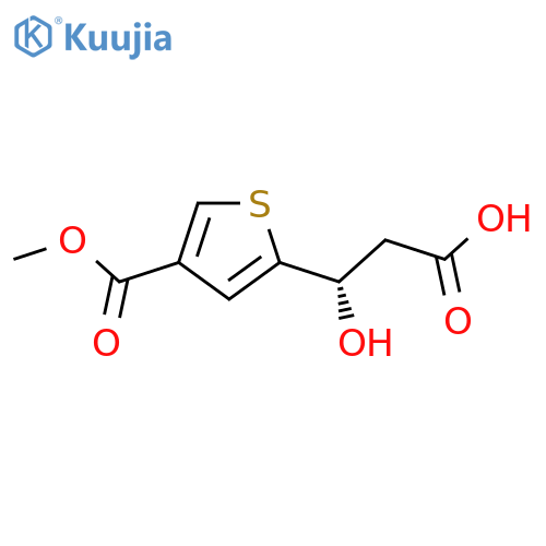 (3S)-3-hydroxy-3-4-(methoxycarbonyl)thiophen-2-ylpropanoic acid structure
