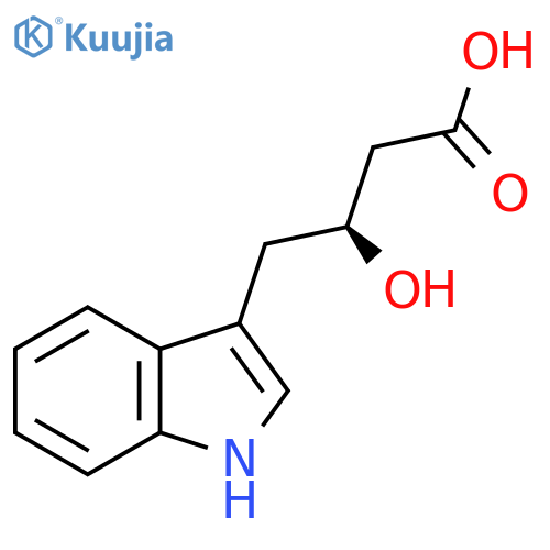 (3S)-3-hydroxy-4-(1H-indol-3-yl)butanoic acid structure