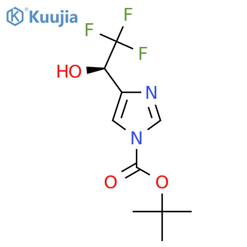 tert-butyl 4-(1R)-2,2,2-trifluoro-1-hydroxyethyl-1H-imidazole-1-carboxylate structure
