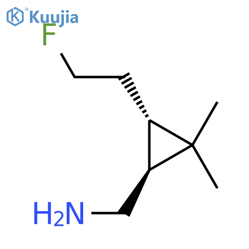 rac-(1R,3R)-3-(2-fluoroethyl)-2,2-dimethylcyclopropylmethanamine structure