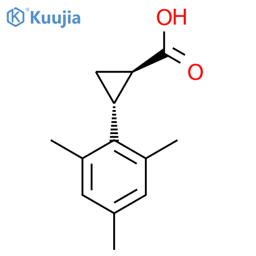 rac-(1R,2R)-2-(2,4,6-trimethylphenyl)cyclopropane-1-carboxylic acid structure