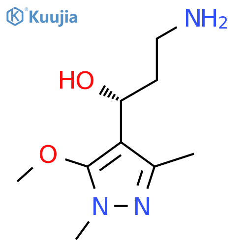 (1R)-3-amino-1-(5-methoxy-1,3-dimethyl-1H-pyrazol-4-yl)propan-1-ol structure