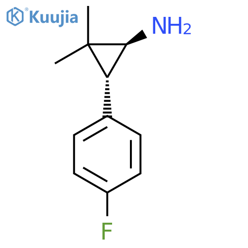 rac-(1R,3S)-3-(4-fluorophenyl)-2,2-dimethylcyclopropan-1-amine structure