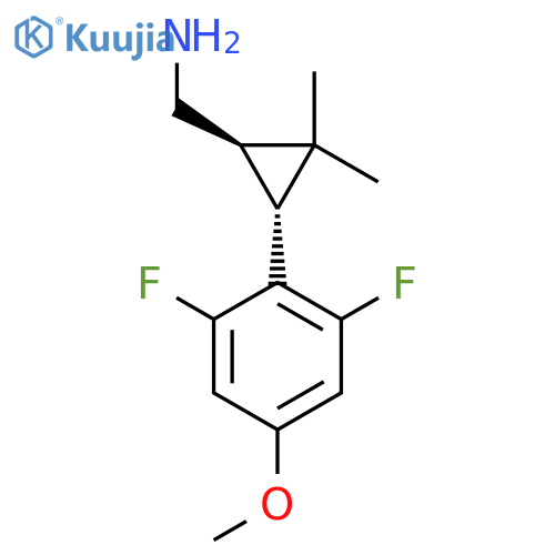 rac-(1R,3R)-3-(2,6-difluoro-4-methoxyphenyl)-2,2-dimethylcyclopropylmethanamine structure