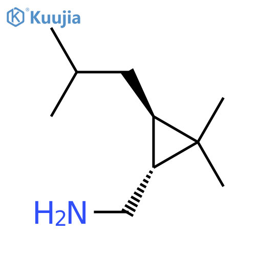 rac-(1R,3R)-2,2-dimethyl-3-(2-methylpropyl)cyclopropylmethanamine structure
