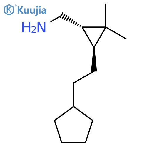 rac-(1R,3R)-3-(2-cyclopentylethyl)-2,2-dimethylcyclopropylmethanamine structure