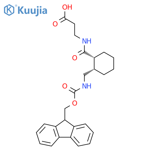 rac-3-{(1R,2S)-2-({(9H-fluoren-9-yl)methoxycarbonyl}amino)methylcyclohexylformamido}propanoic acid structure
