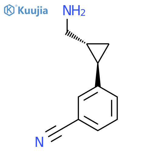 rac-3-(1R,2R)-2-(aminomethyl)cyclopropylbenzonitrile structure