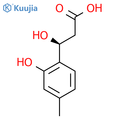 (3S)-3-hydroxy-3-(2-hydroxy-4-methylphenyl)propanoic acid structure