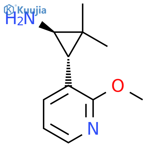 rac-(1R,3R)-3-(2-methoxypyridin-3-yl)-2,2-dimethylcyclopropan-1-amine structure