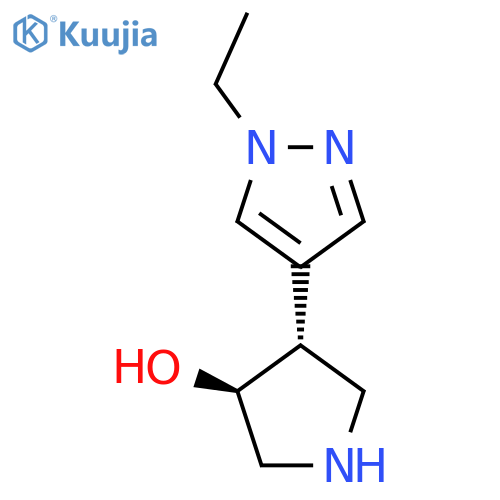 rac-(3R,4S)-4-(1-ethyl-1H-pyrazol-4-yl)pyrrolidin-3-ol structure