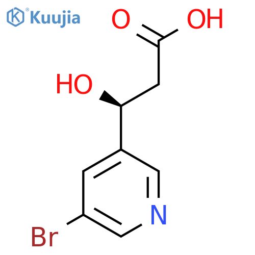 (3S)-3-(5-bromopyridin-3-yl)-3-hydroxypropanoic acid structure